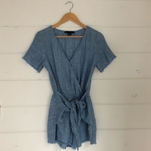 Montana Tie Front Romper, Anthropologie